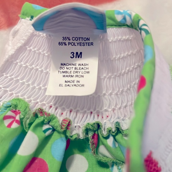 Lime green candy smocked dress - Picture 4 of 4